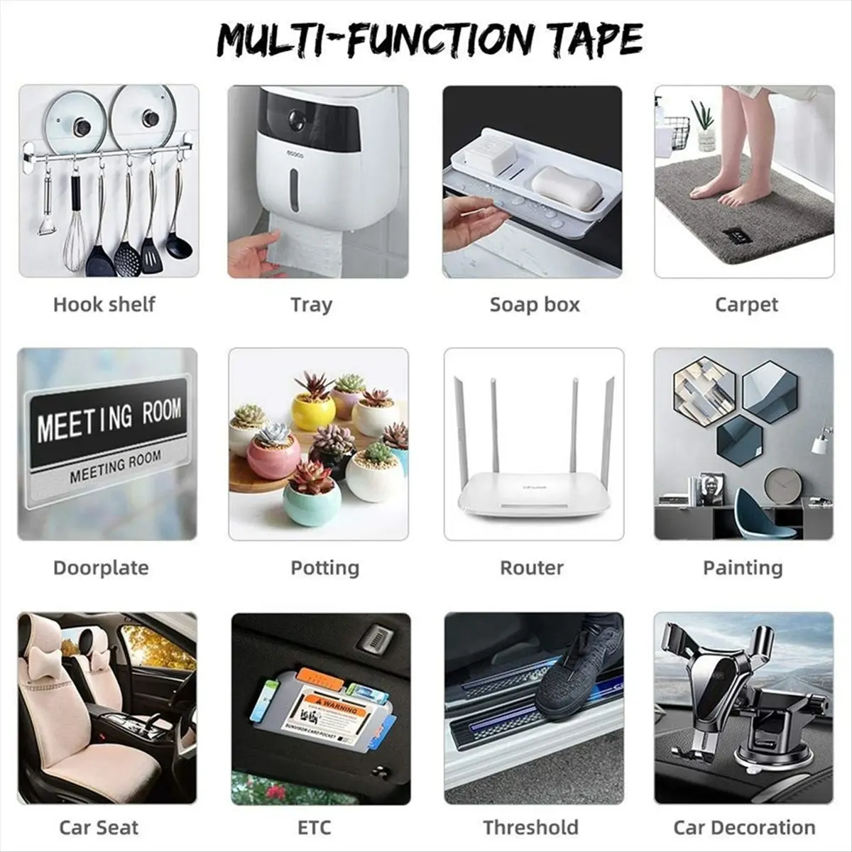 SALE AA63 5PCS 5M Nano Tape Super Strong Double-Sided Adhesive Tape Transparent Reusable Waterproof Tapes Heat Resistance 50mm