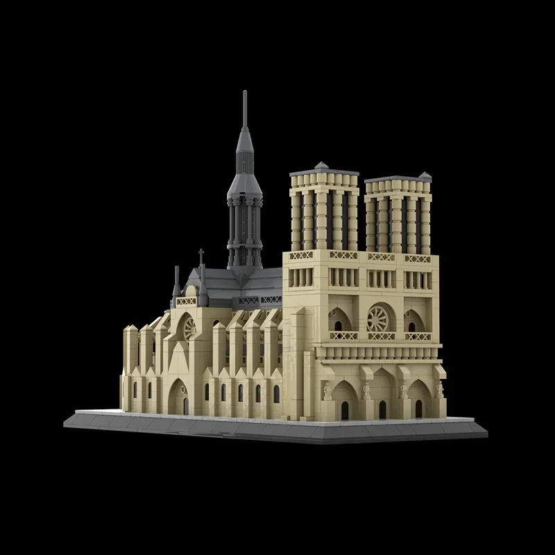 Famous Scene Moc Building Blocks Notre-Dame de Paris Church Model Technology Brick DIY Assembly Construction Holiday Set Toys