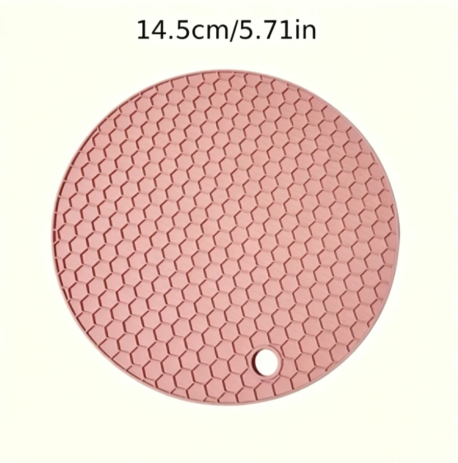 Customizable Round Silicone Coaster, Honeycomb Heat Insulation Pot Bowl Pad Non-slip Waterproof Dining Table Placemat Kitchen Tr