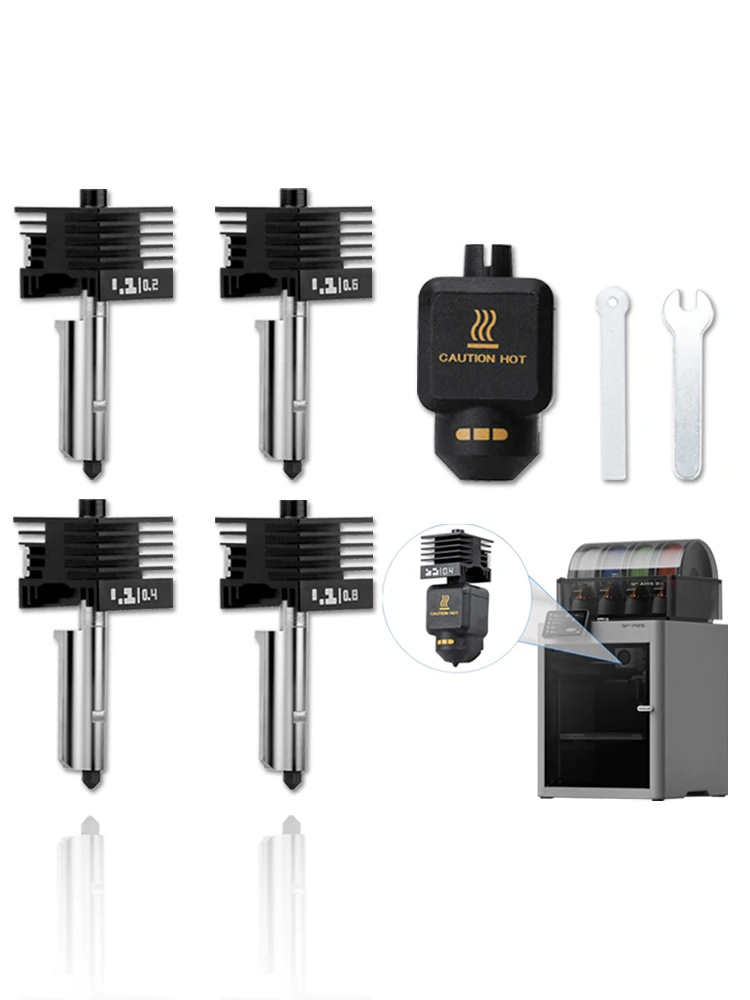 Verbeterde Hotend Voor Bambu Lab P2S 0.2 0.4 0.6 0.8mm Gehard Stalen Mondstuk Vervang Hot End Kit Voor Bambu Lab P2S Nozzle Montage - afbeelding 2