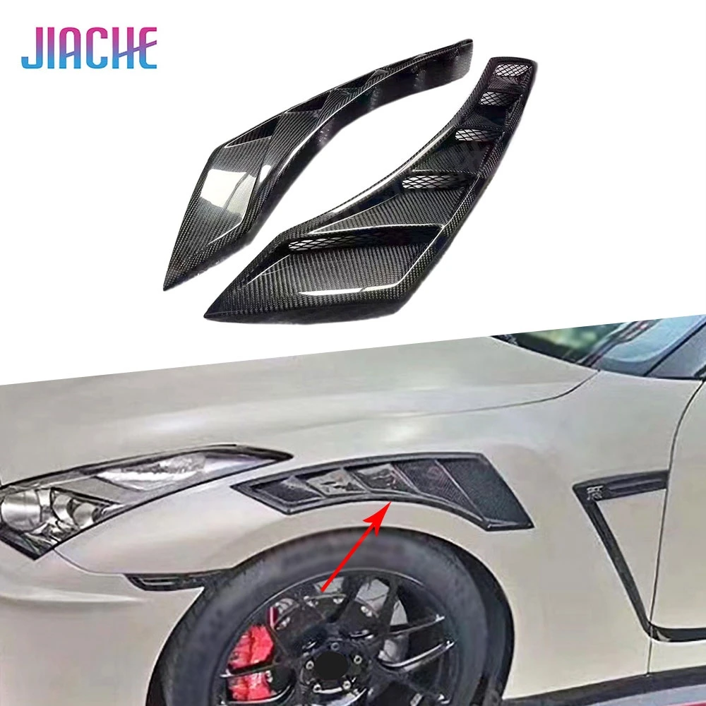

Real Carbon Fiber Front Fender Side Air Vent Trims Covers For Nissan GTR R35 350Z 370Z Z33 Z34 2008-2017 High Quality Accessory