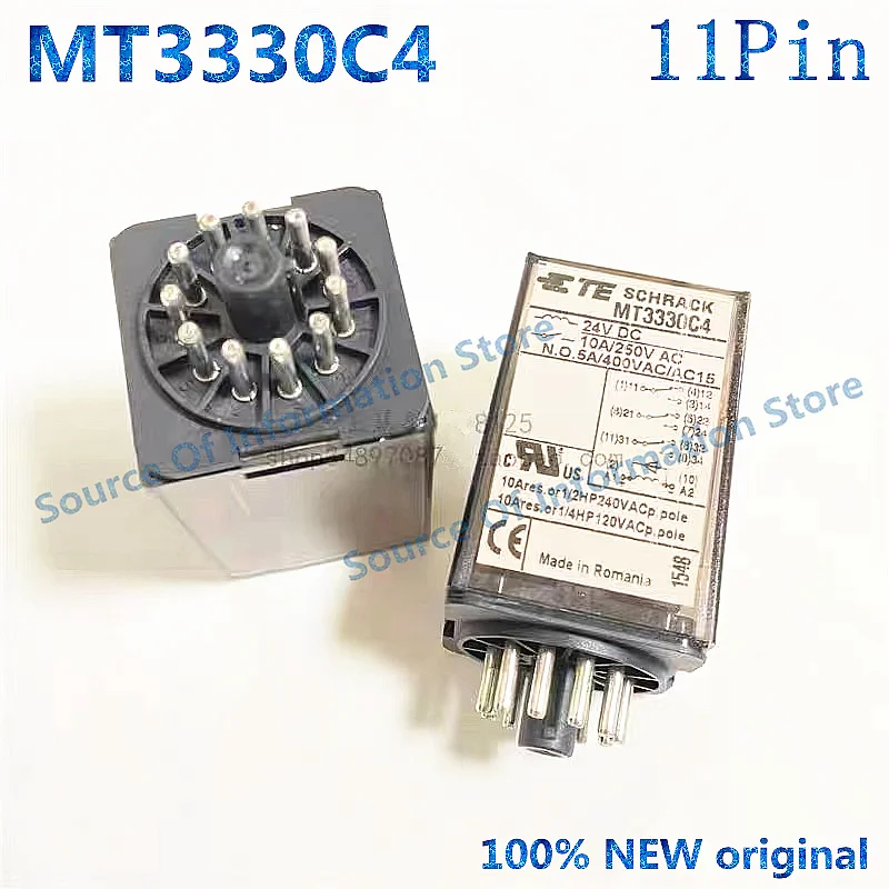 1PCS MT3330C4 TE Non-Latching Power Relay 10A 24VDC 11Pin 100% New original