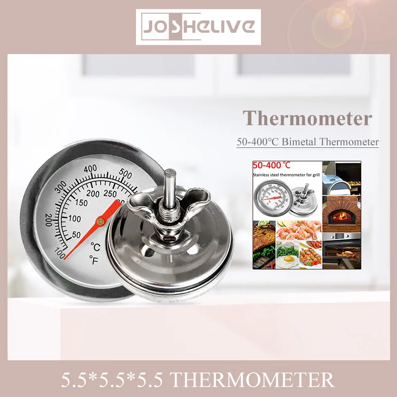 Termometer BBQ Termometer Oven Pengukur Termometer Panggangan Arang Barbekyu Aksesori Dapur BBQ Pengukuran Bahan Logam