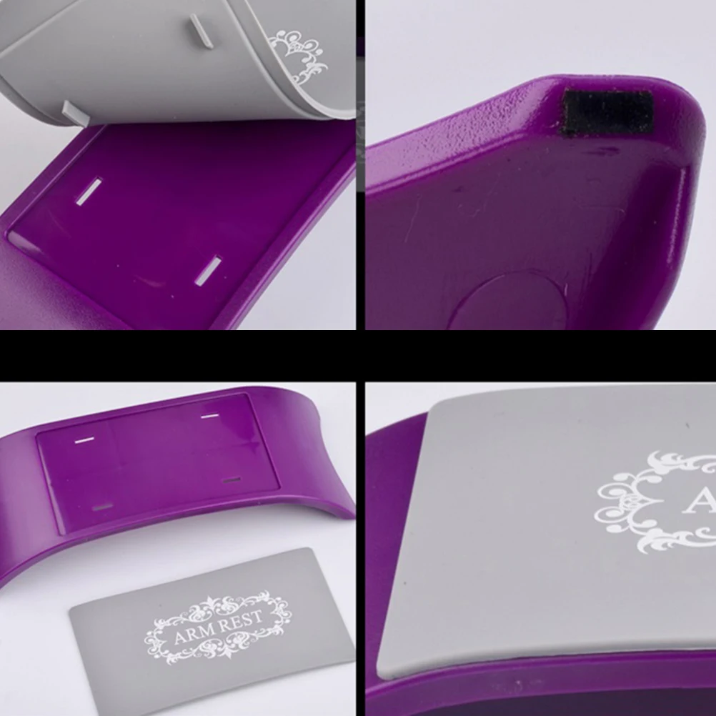 

Foldable Hand Pillow Mat Pad Anti Dirty Manicure Nail Beauty Tool Purple Silicone Hand Pad Wrist Cushion Set Long Service Time