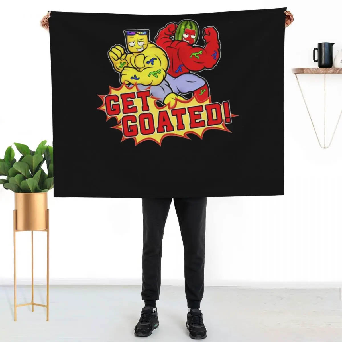 

sunny and melon merch Throw Blanket Color Fast Cozy Throw Blanket