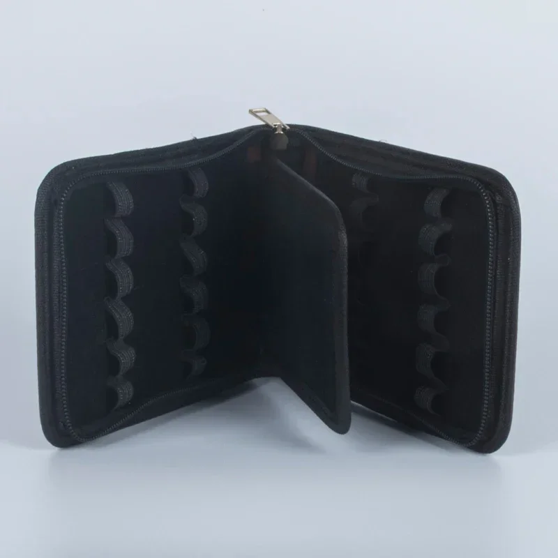 1 قطعة قلم أسود خاص أو قلم حبر كروي حافظة جلدية لـ 12 قلمًا فقط حقيبة تخزين مكتب رجال الأعمال