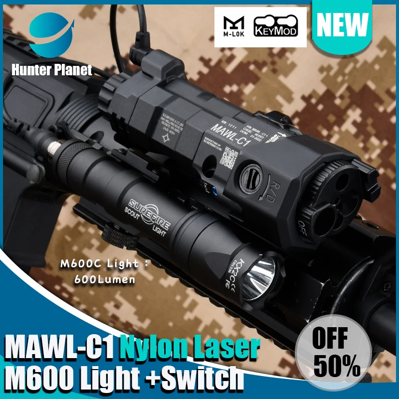 

Tactical MAWL C1 Red Blue Green Dot Laser IR LED Weapon Light surefire M300A M600C High Power Hunting Airsoft Flashlight Accesor