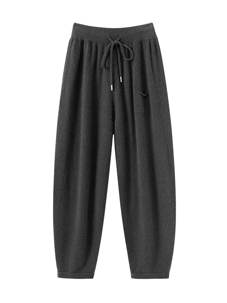 أنيقة الدانتيل متابعة الصلبة محبوك السراويل الخريف الشتاء المرأة مربوط كولوتيس الدافئة لينة 100% الكشمير السراويل الراحة غير رسمية #1