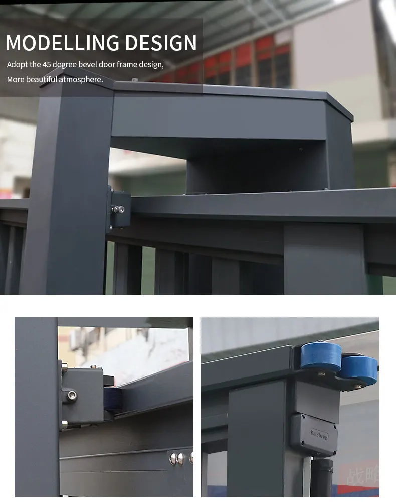 

Modern Style Automatic Cantilever Sliding Gate Aluminum Alloy For Hotel & Factory Design