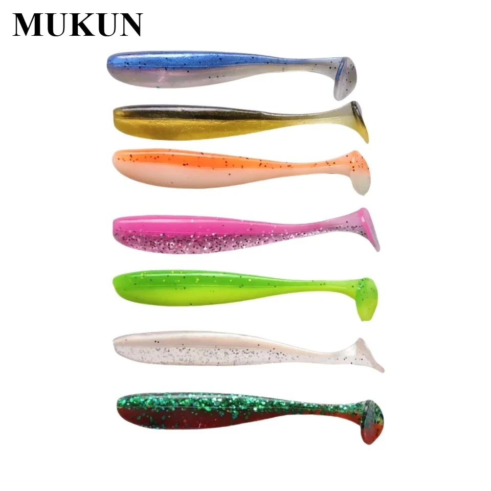 

MUKUN 10pcs T tail Shad Soft Baits 90mm/4.2g Easy Shiner Isca Artificial Silicone Pesca Fishing Lures Tackle