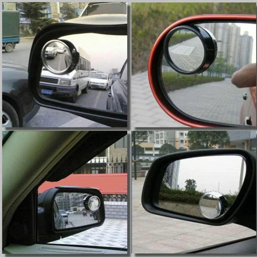 Replacement Rearview Mirror 2Pcs Accessories Convex Wide Angle Exterior Adjustable Blind Spot Portable Car Rearview Mirror Parts