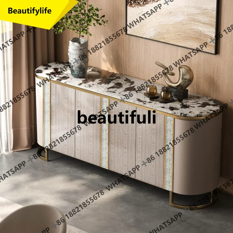 

A13 Italian light luxury door cabinet, living room rock slab dining side cabinet, household wall locker, advanced sense