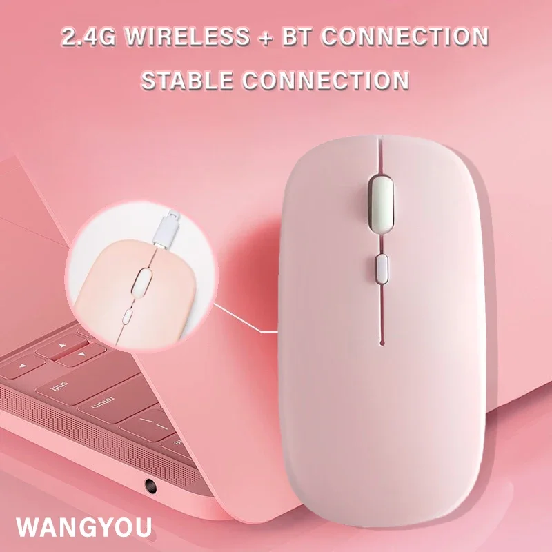 XIAOMI ماوس لاسلكي محمول متوافق مع بلوتوث 2.4 جيجا هرتز أوضاع مزدوجة فأرة كمبيوتر مع جهاز استقبال للكمبيوتر المحمول والكمبيوتر المحمول ماك بوك