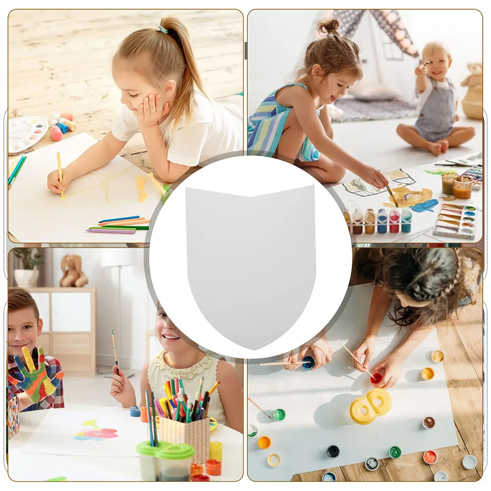

1 set Toys Blank Paper Kids Crafts Medieval Party Decorations Toy Shield For Boys Child Diy Cartoon Prop