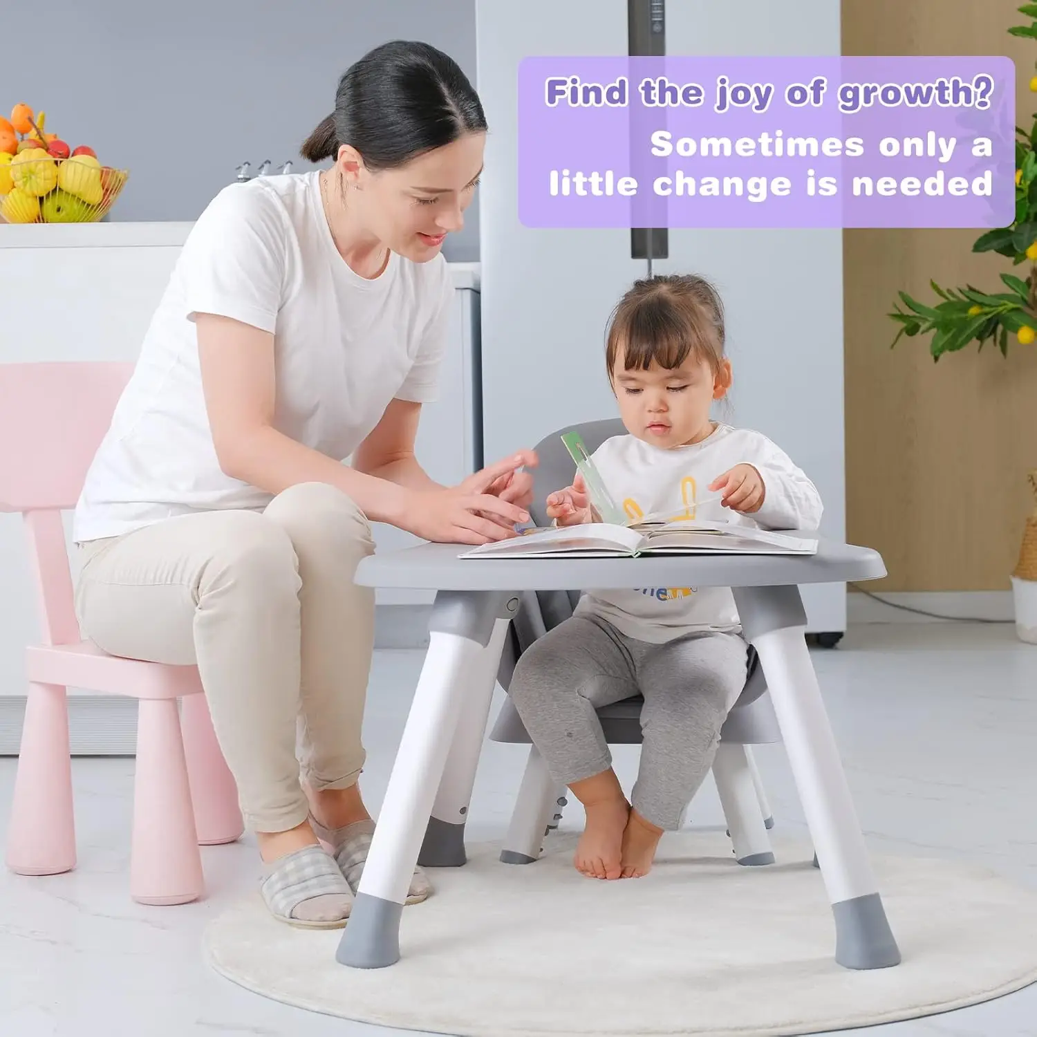 Baby Highchair,8 in 1 High Chairs for Babies and Toddler,Convertible for Baby, Kids Learning Table,Building Block Tabl