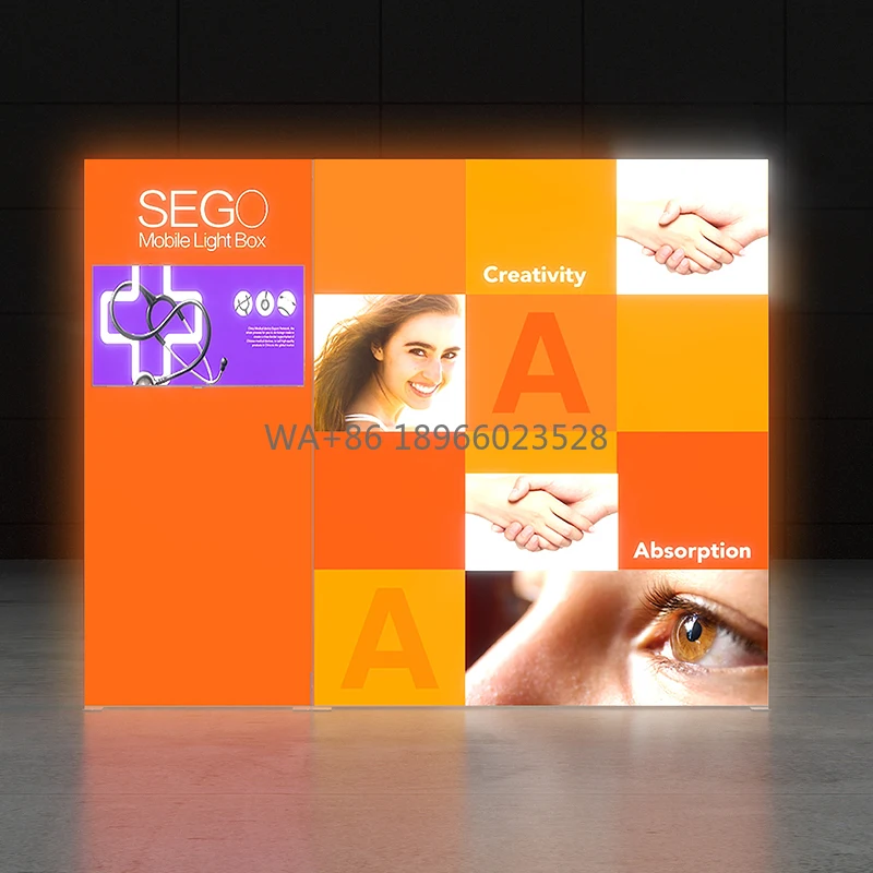 Aluminum LED Advertising Lightbox for Exhibition Decorated SEGO 10X8ft Aluminum Portable Easy Set up Trade Show Booth