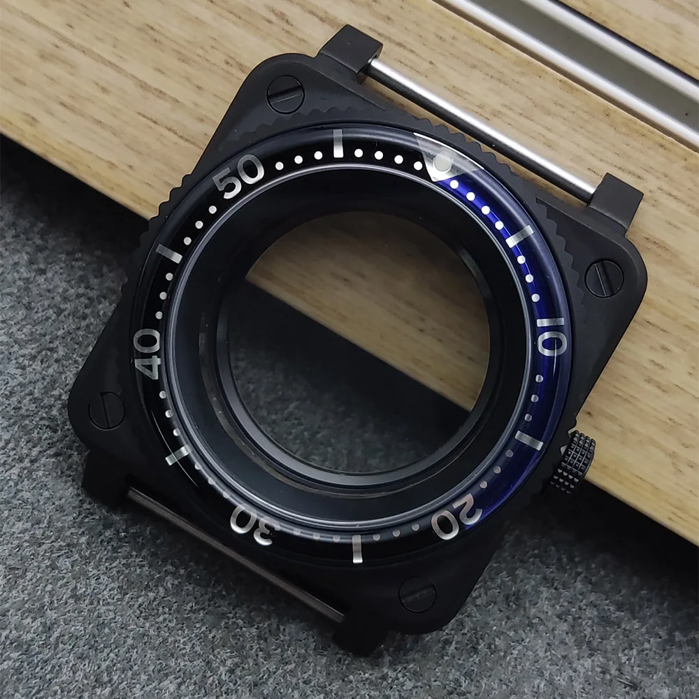 

Square stainless steel automatic case 42 mm transparent sapphire crystal caseback for NH34 NH35 NH36 NH38 NH70 automatic watch