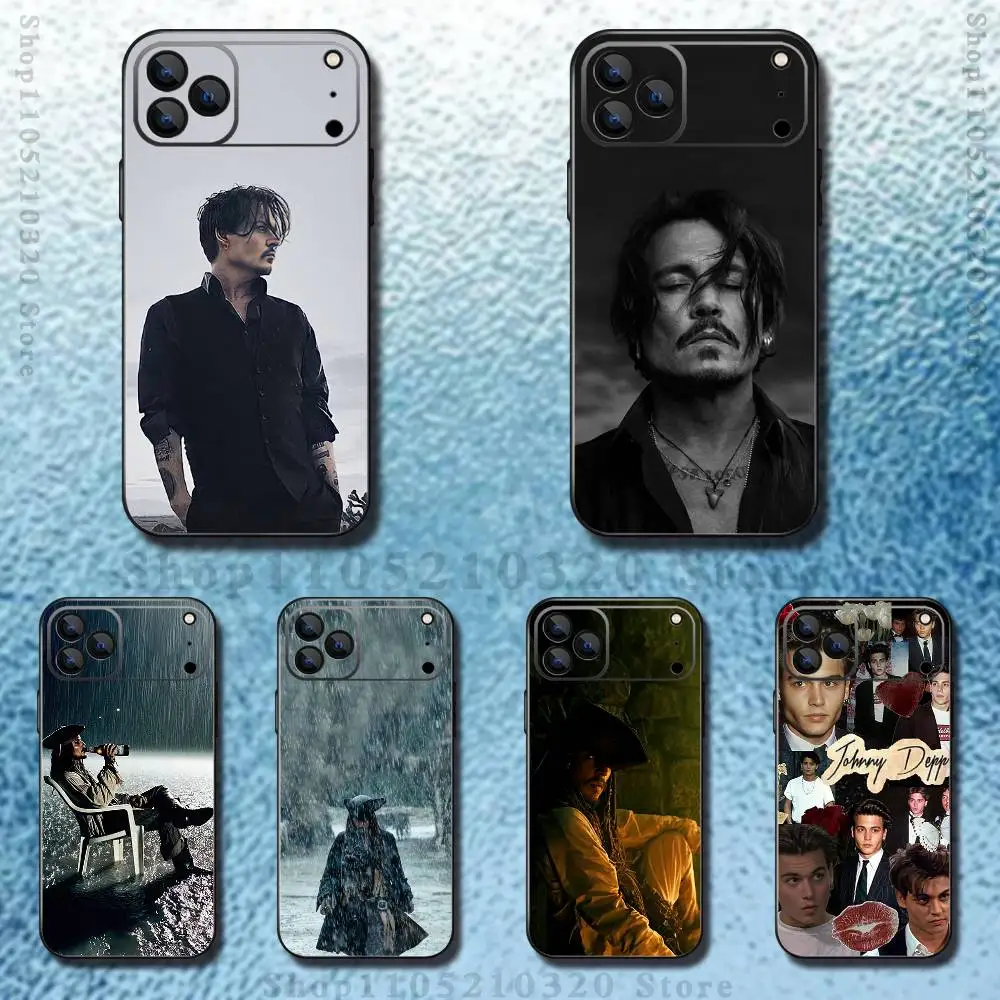 

J-Johnny D-Depp Phone Case For iPhone 17,16,15,14,13,12,11,Pro,Max,Plus,E,SE4,Air,Mini Black Soft Funda
