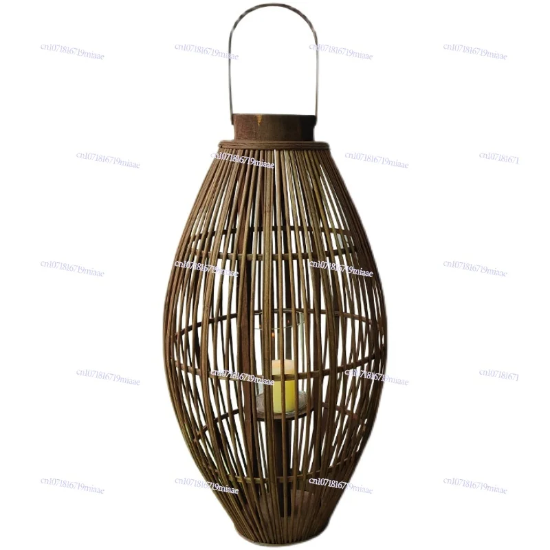 Candlestick Decoration Exhibition Hall Memorial Hall Bamboo Weaving Wind Lantern Decoration Handmade Lantern Props