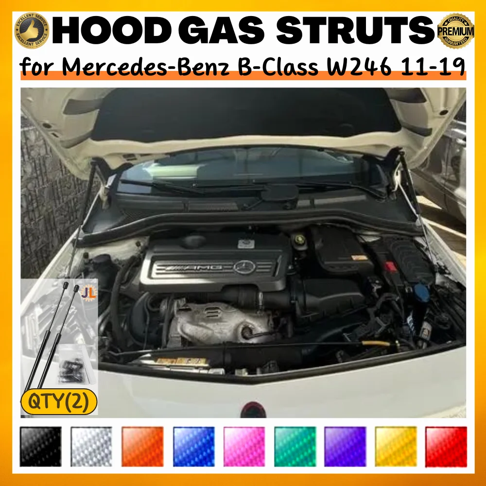 

Qty(2) Hood Struts for Mercedes-Benz B-Class W246 2011-2019 Front Bonnet Modify Gas Springs Shock Absorber Lift Supports Dampers