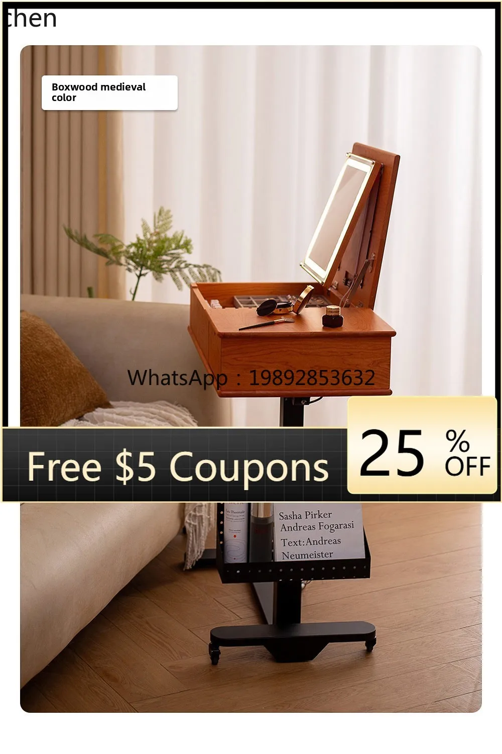 

bedside makeup table removable small apartment solid wood flip dresser modern simple makeup table