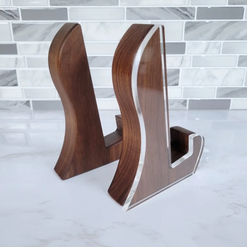 2PCS Pointed Back Cutting Board Stand Template, Laser Cut Cast Acrylic | DIY Woodworking Router Guide, Handmade Tool Templates