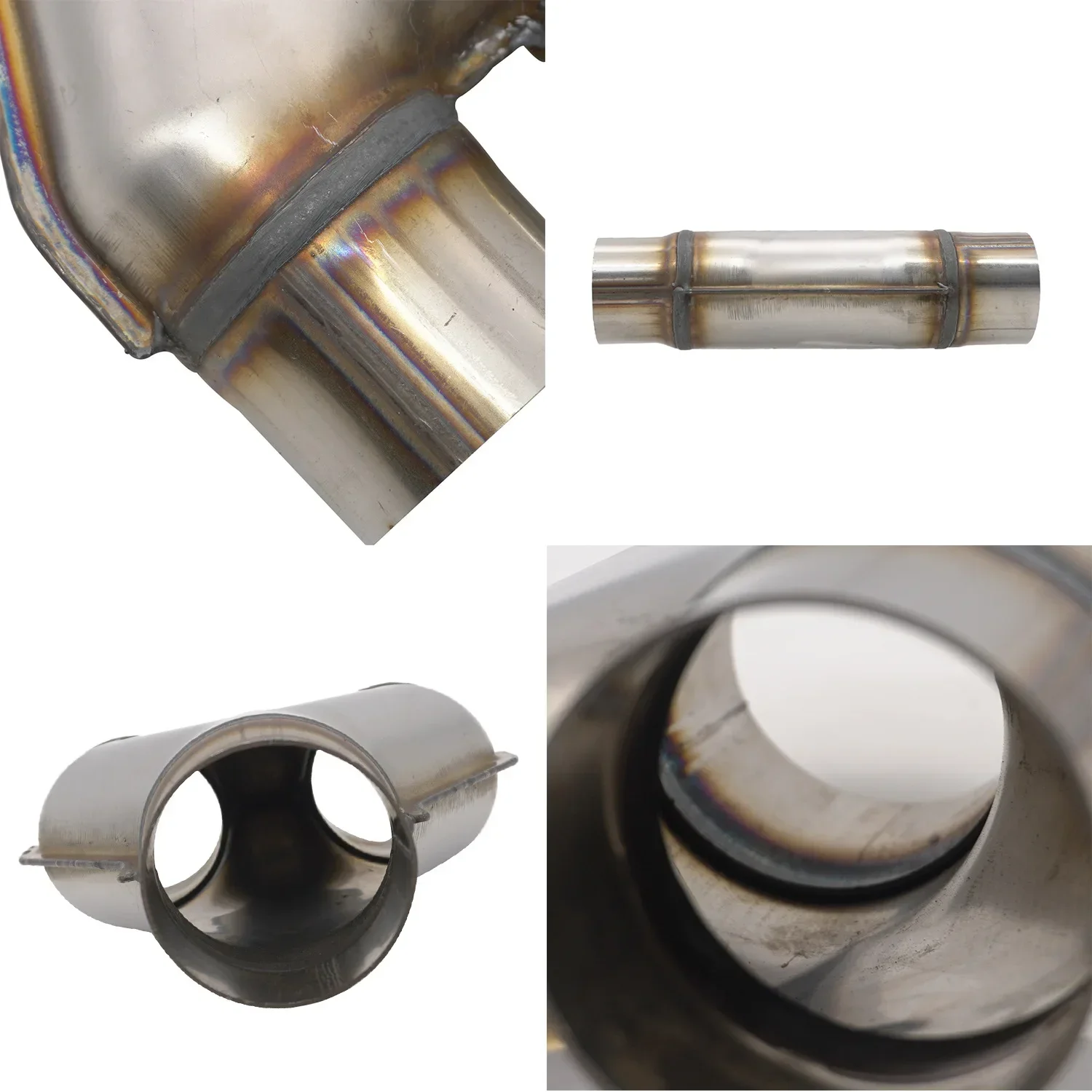 Automobile 409 stainless steel exhaust pipe modified Y-type tee H X-type four-way connecting pipe 51 57 63 76MM