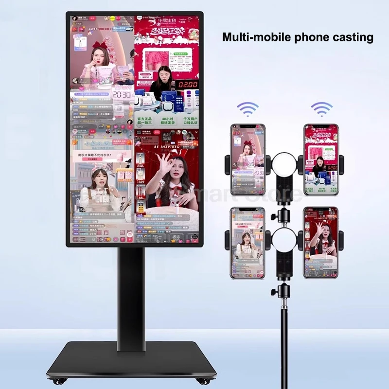 Сенсорный экран 32-дюймовый смарт-телевизор с прямым устройством, вращающийся подвижный монитор для фитнес-игр, интерактивный с напольной подставкой