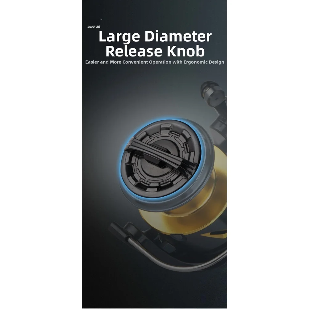 Metal Spool Fishing Reel with Oversized Drag Knob and Ergonomic T Shaped Handle for Long Distance For Big Fish Casting