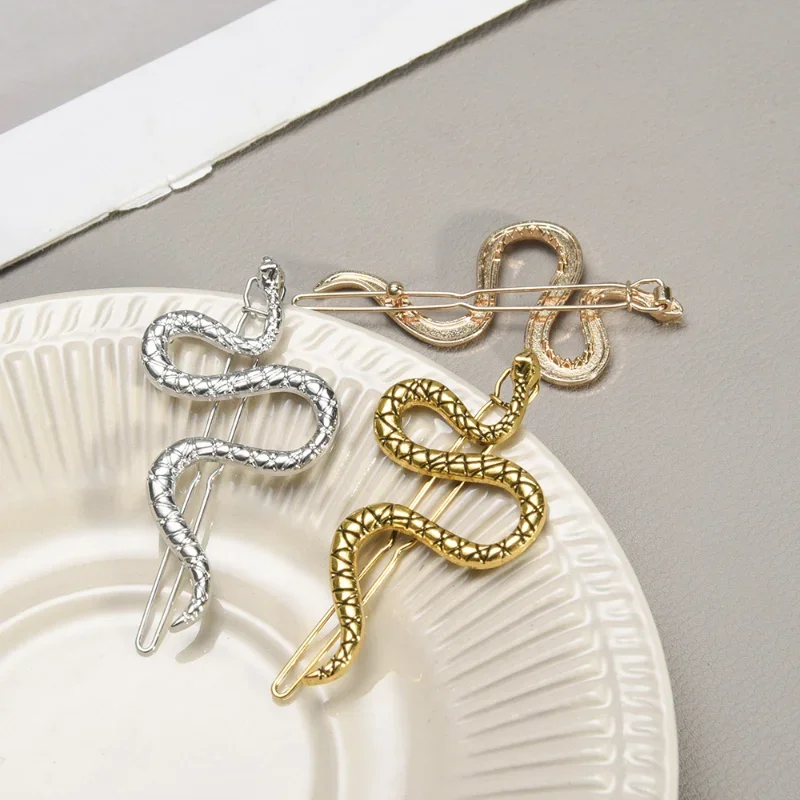 Gothic Punk Metal Snake Medusa Hairpin Hair Clip for Women Side Bangs Holder Girls Retro Barrettes Jewelry Headwear Accessories