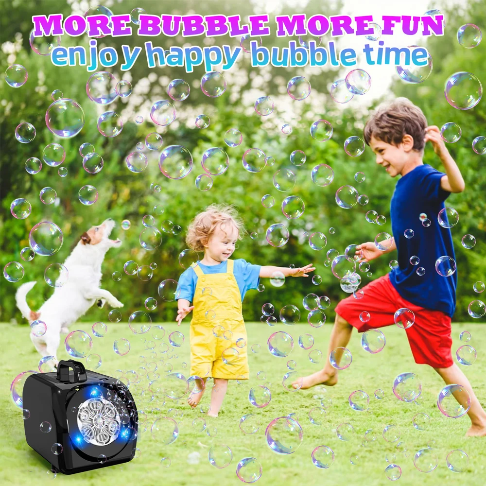 Bubbles Machine ฟองอัตโนมัติเป่า Swing และโหมดเครื่องเขียนพร้อมไฟ LED งานแต่งงานกลางแจ้งของขวัญของเล่นสําหรับเด็ก