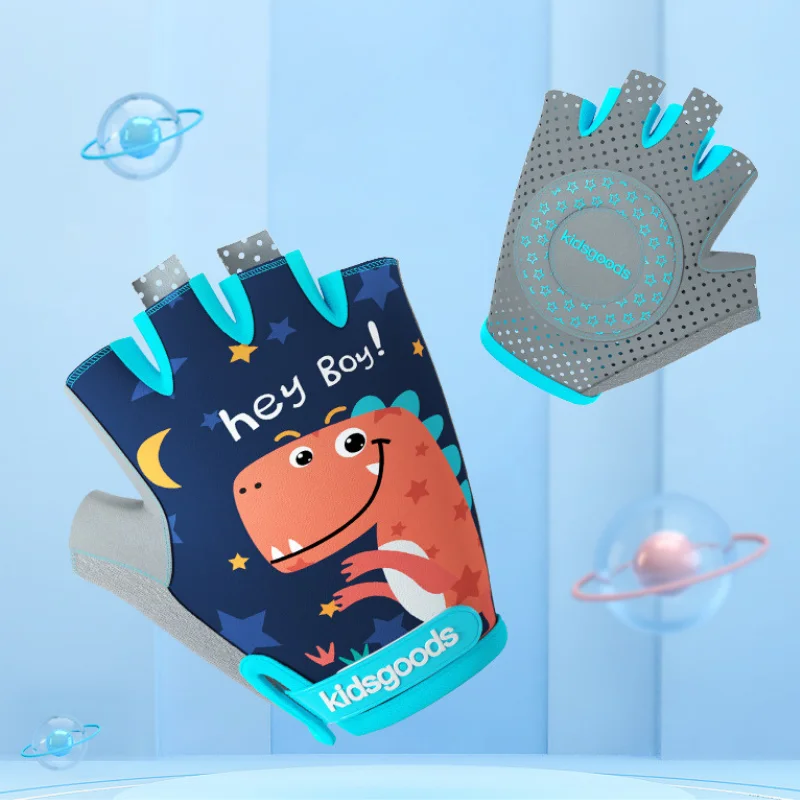 Gants de cyclisme demi-doigts pour enfants, gants de vélo de montagne, gants de skate pour enfants, gants de sport pour garçons et filles