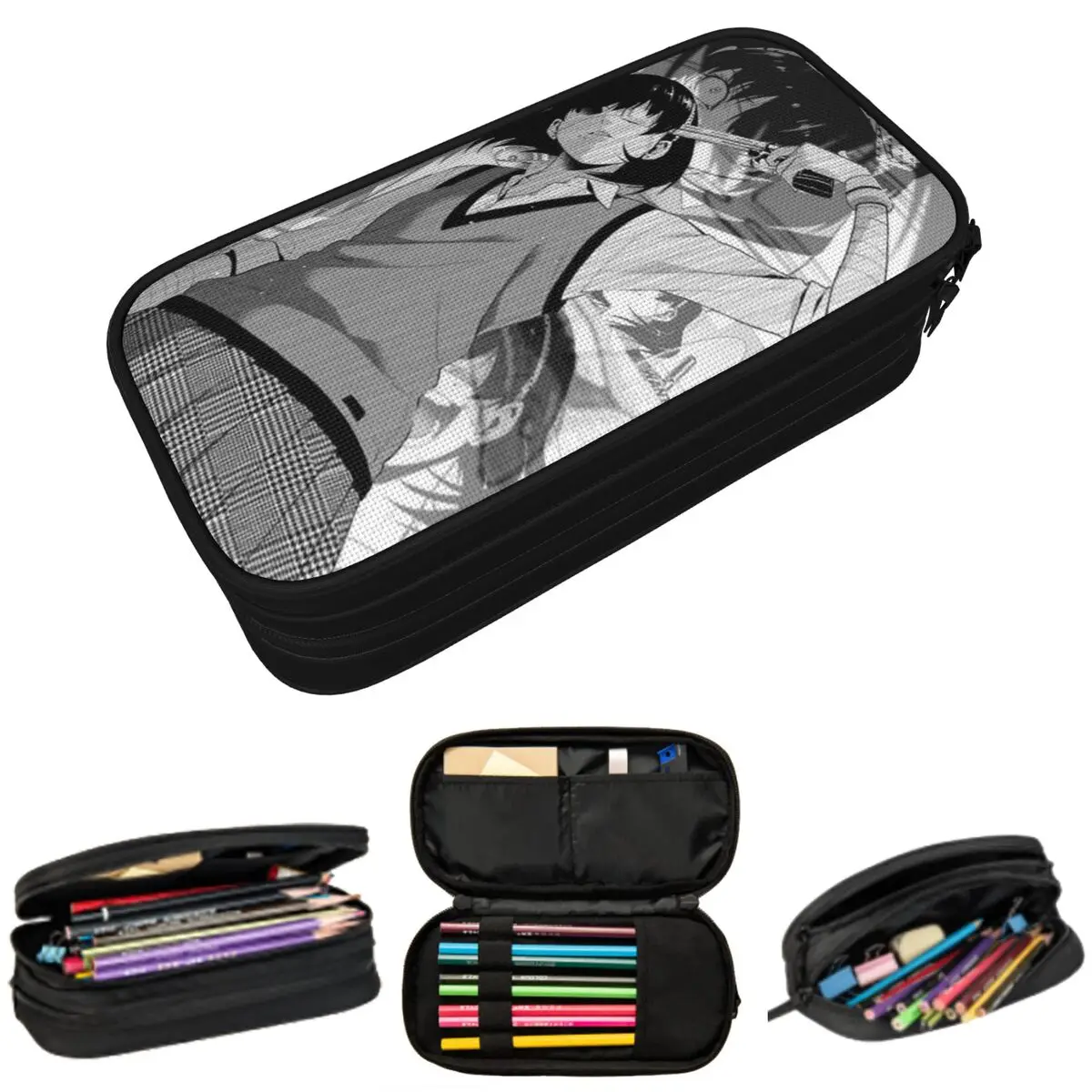 

Ikishima Midari Kakegurui Japan Anime Pencil Case for Students Gifts Pen Box Pencil Bag Stationery Supplies Pen Holder Bag