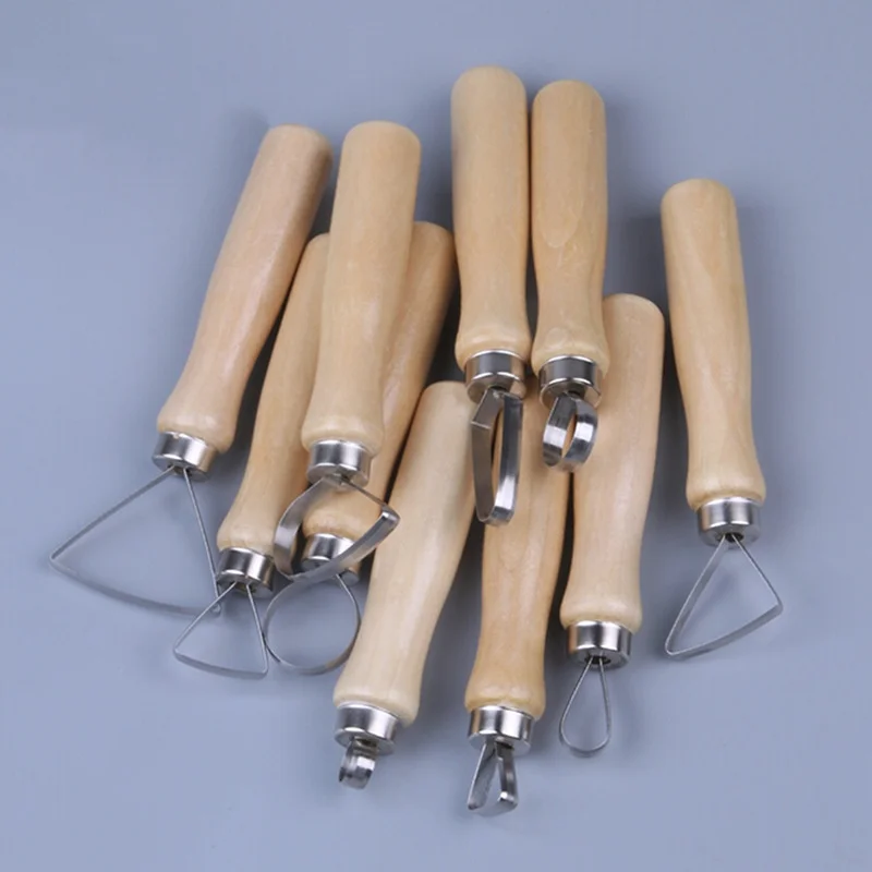 

Bview Art 10pcs Clay Sculpting Tools Wooden Handle Carvers for Pottery Ceramic Clay Modeling
