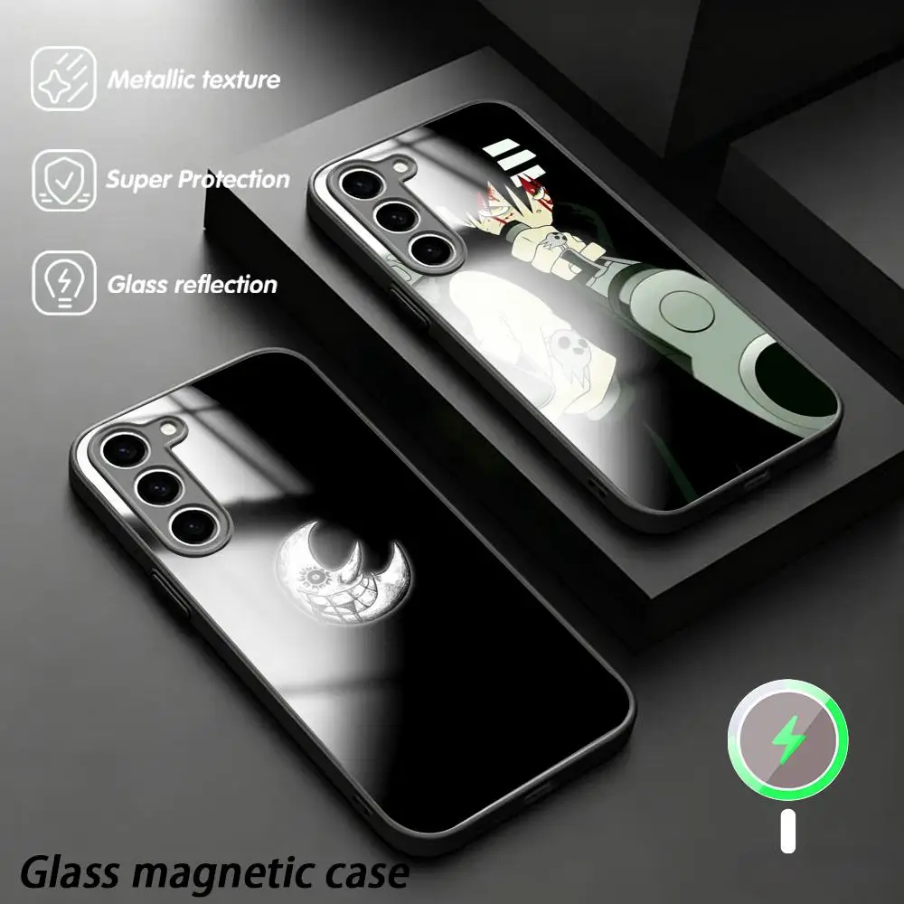 Soul eater cool Japan comic pattern design Phone Case For Samsung S26 S25 S24 S23 S22 S21 Plus Ultra Note Glass Magnetic Case