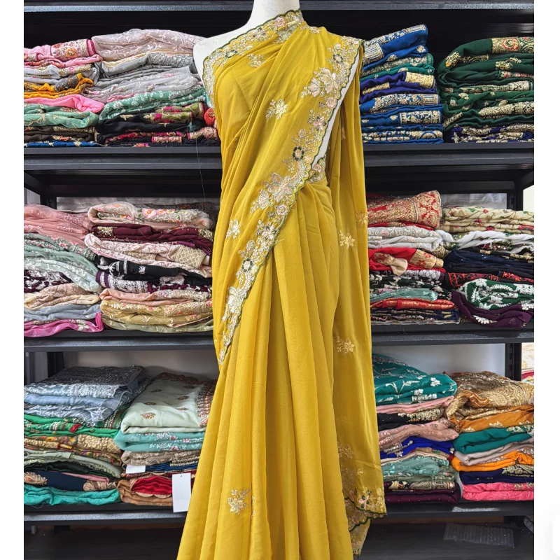 

India Imports Nail Bead Sari Clothing Nepal 6-meter Large Sari