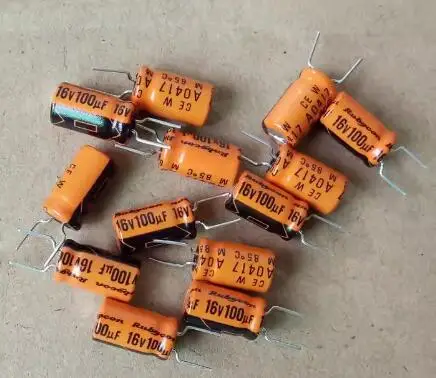 

30pcs/lot Japanese original RUBYCON 16V100UF TWL CEW 6x11 orange old audio electrolytic capacitor with low leakage free shipping