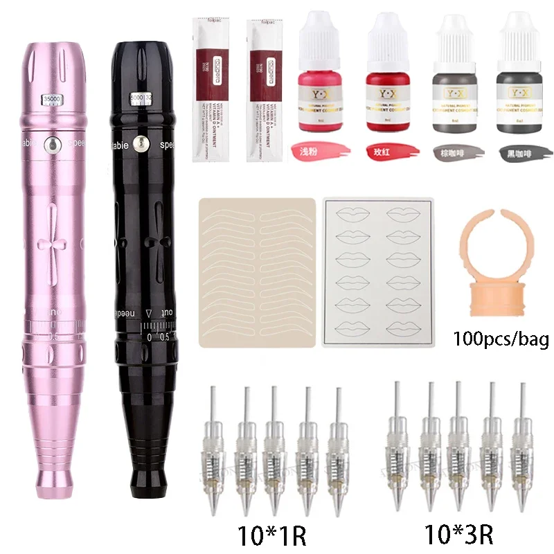 Wireless Permanent Makeup PMU Machine Kit Universal Tattoo Gun Set for Lip Eyebrows Scalp Micropigmentation Microblading Machine