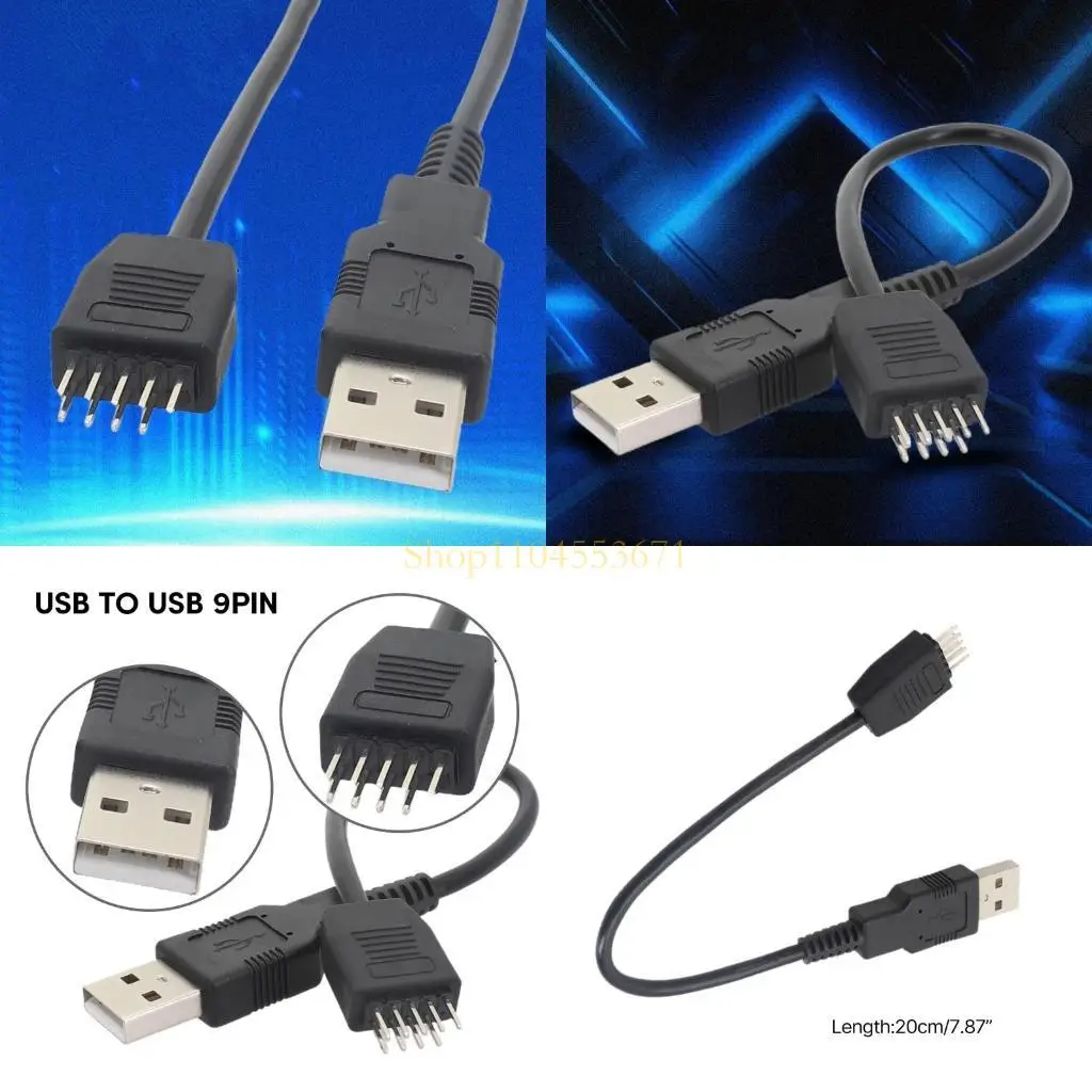 Best Seller Computer Mainboard Internal Usb 9pin Male To External Usb A Male Data Extension Cable