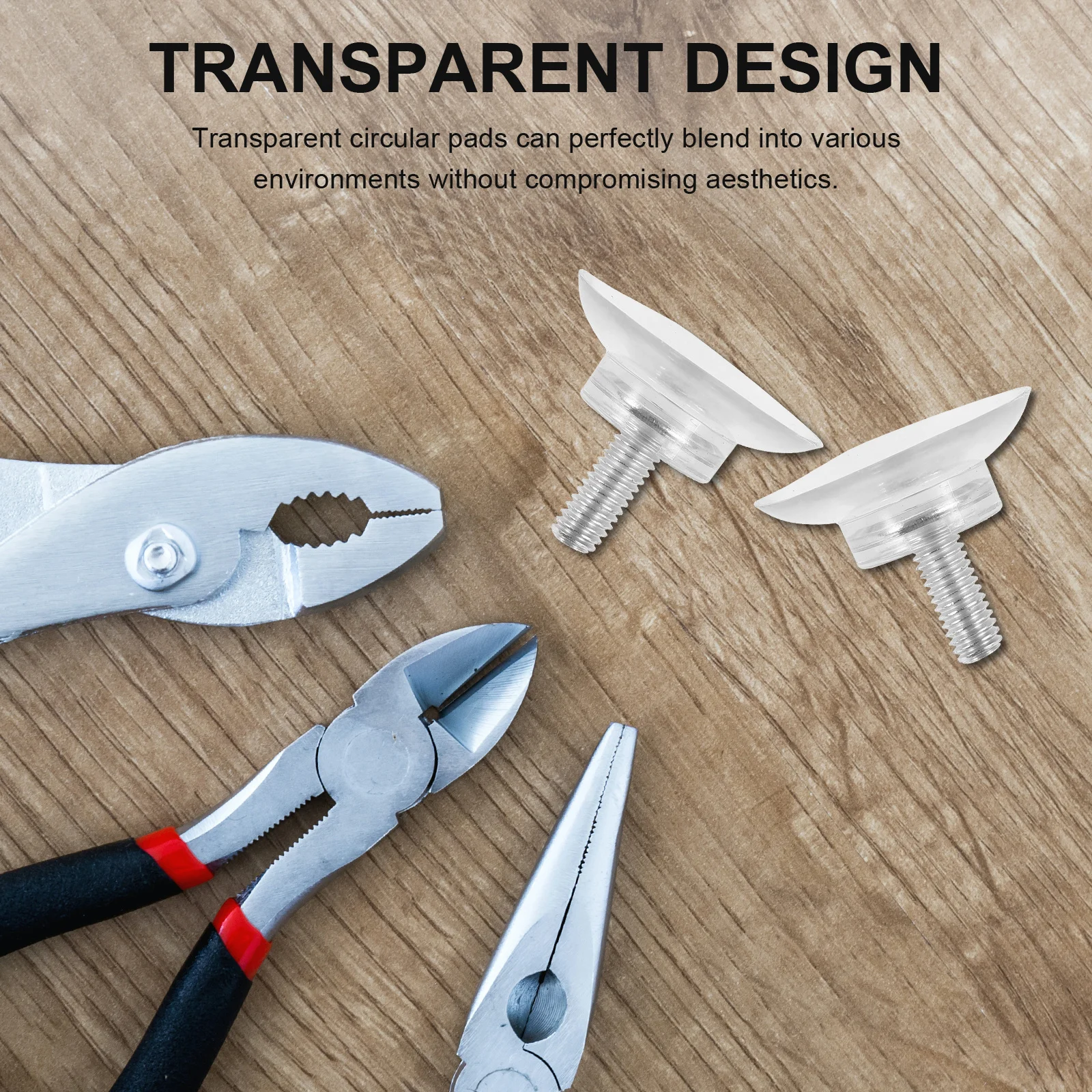 

6Pcs Transparent PVC Suction Cups Heavy Duty Glass Suction Pads with M6 Screws for Bathroom Window Shower Curtain Car Sunshade