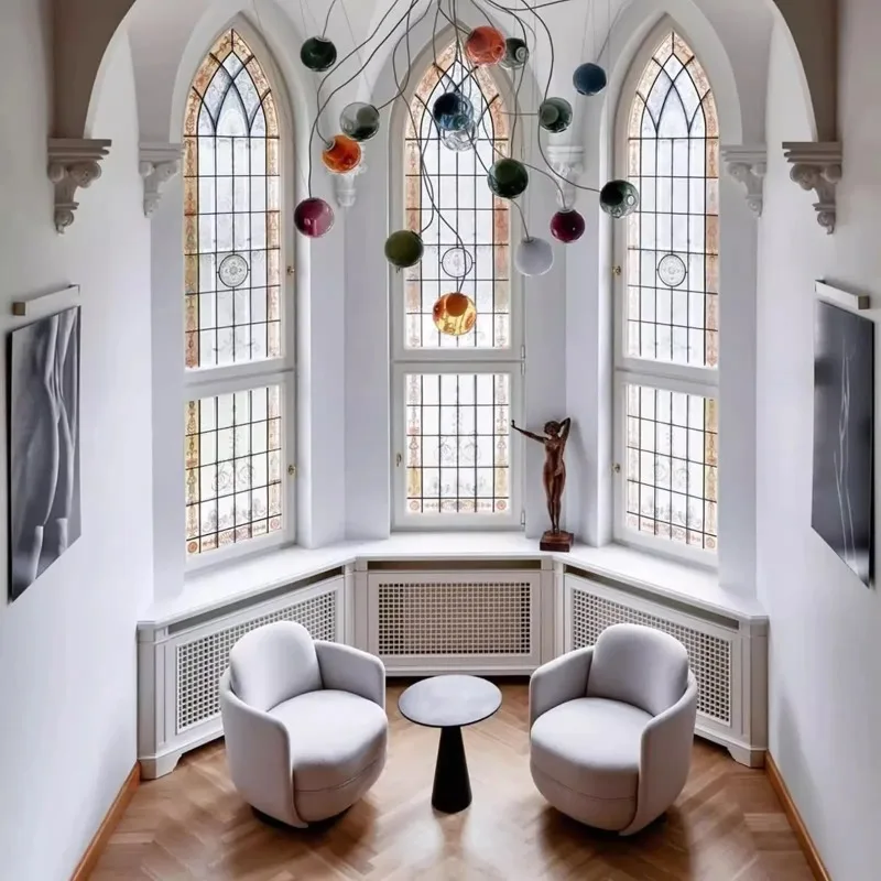 الأمريكية الملونة كرات زجاجية مُثبتة في السقف ضوء ديكور المنزل غرفة المعيشة غرفة نوم المطبخ مطعم خمر مصابيح معلقة #2