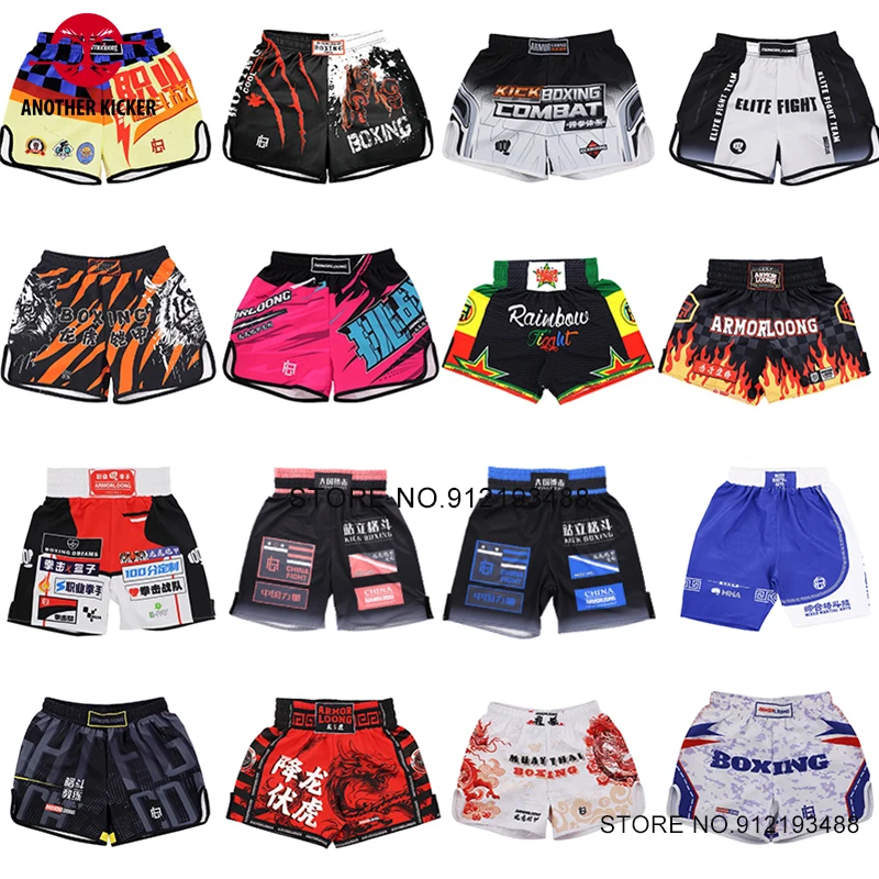 Muay Thai Shorts 2024 New Printing Boxing Shorts Men Women Lightweight Gym Martial Arts Grappling Kickboxing Cage Fighting Pants