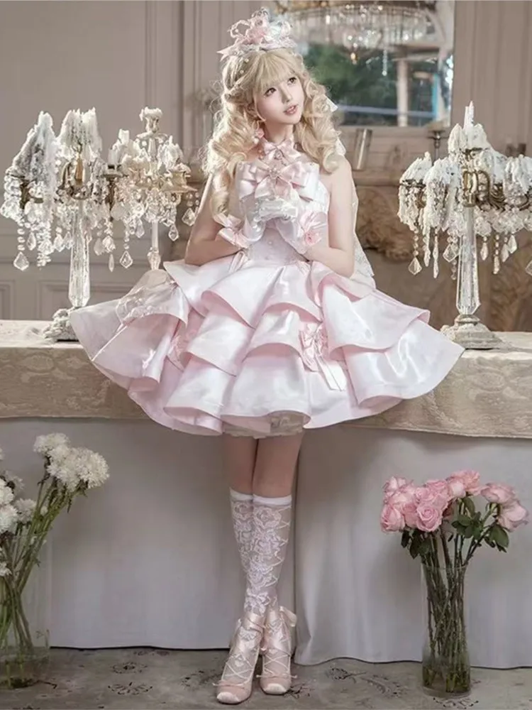Pink Flower Wedding Student Day Adult Ceremony Art Exam Dress