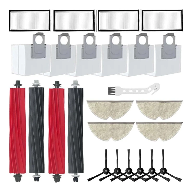 Cepillo lateral principal para Robot aspirador Roborock Q5 Pro + y Q8 Max +, filtros HEPA, mopa, almohadillas de tela, bolsas de polvo de repuesto
