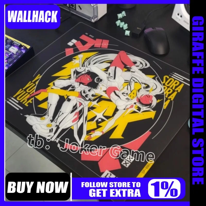 

WALLHACK ARCADE TWINS Glass Mouse Pad Copy Upgrade Coated Full Coverage Primer Gaming Large Desk Mat Tempered Glass Pad Custom