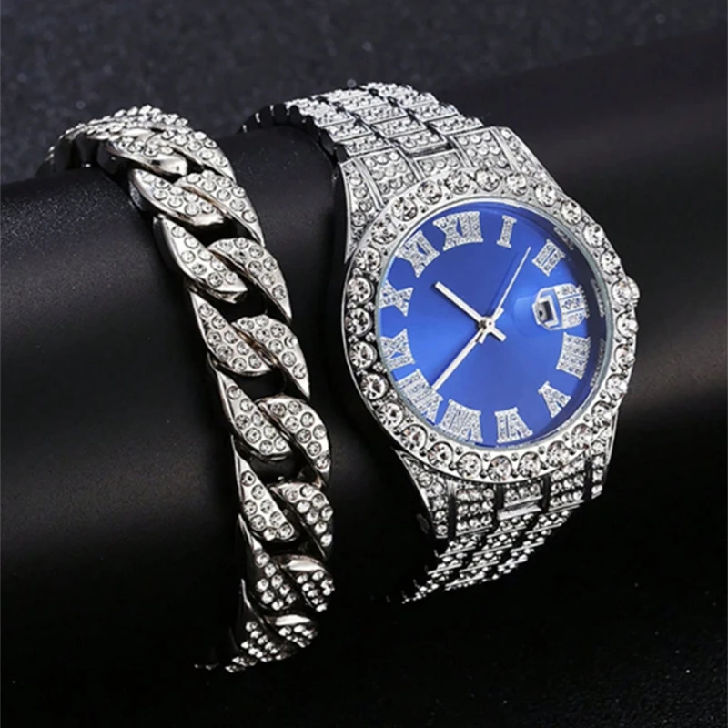 

1/2pcs Set Male Watch Luxury Brand Watches Stainless Steel Round Clock Men Quartz Wristwatches Gift for Boyfriend reloj hombre