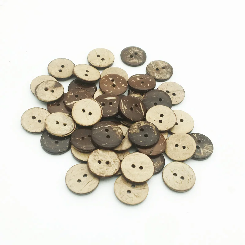 100PCS Natural Eco-friendly 4 Sizes Coconut Button For Clothing 2Holes Children Scrapbook Decorative Sewing Accessories FCYY148