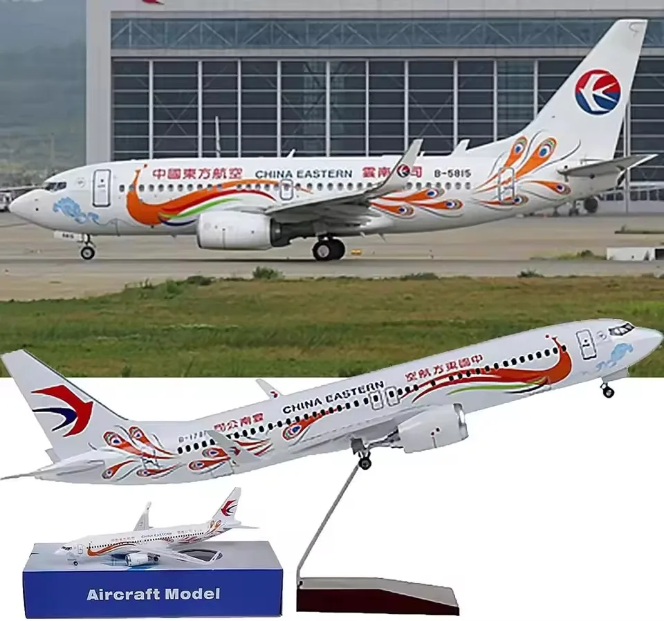 

1/80 scale aircraft B737-800 China Eastern Airlines Yunnan Peacock airplane kids toys Model Die-cast Resin Suitable for Gifts