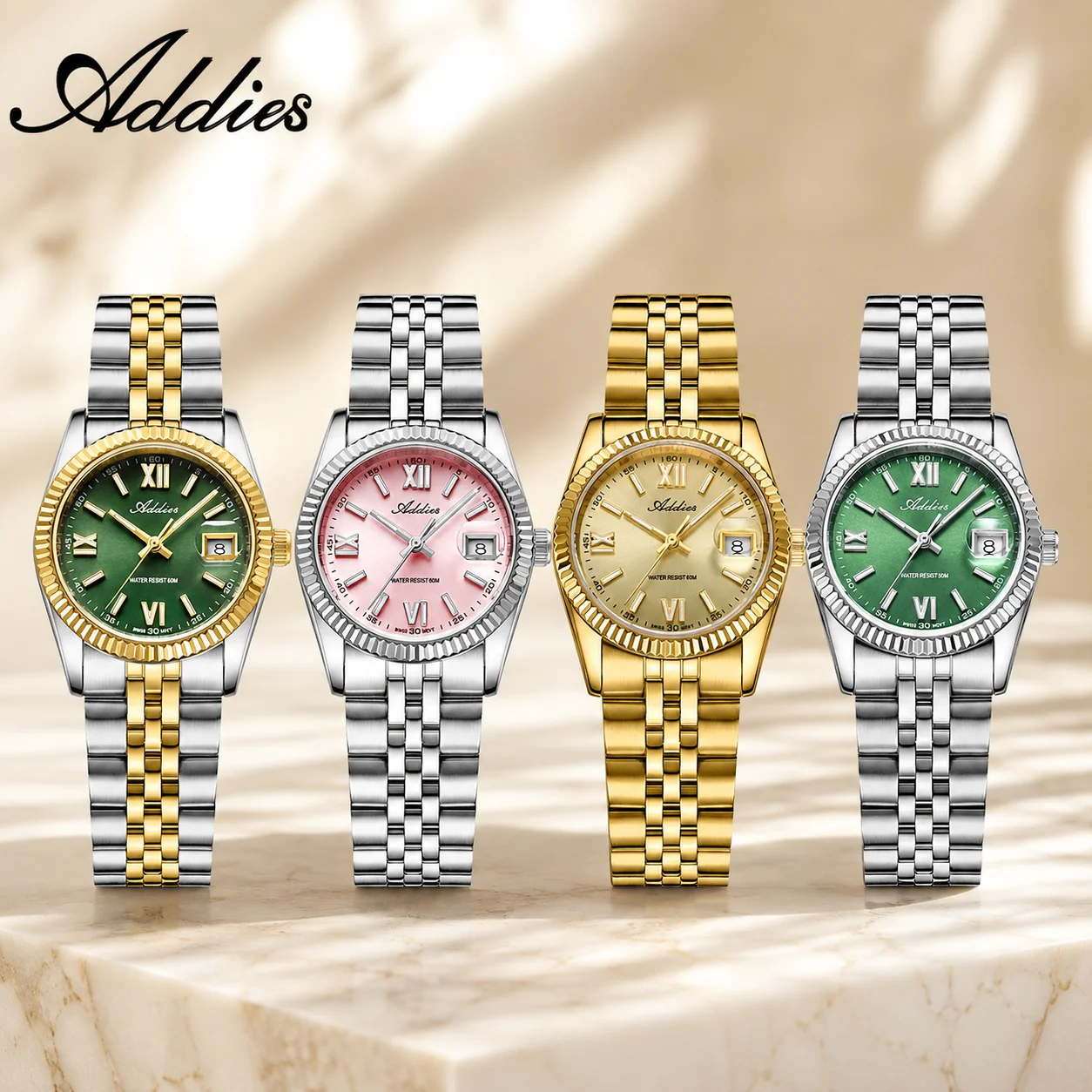 

ADDIES AW25901 Swiss 585 Luxury Lady Quartz Watch Waterproof Sapphire Glass Watches Super Luminous Stainless Steel Wristwatch