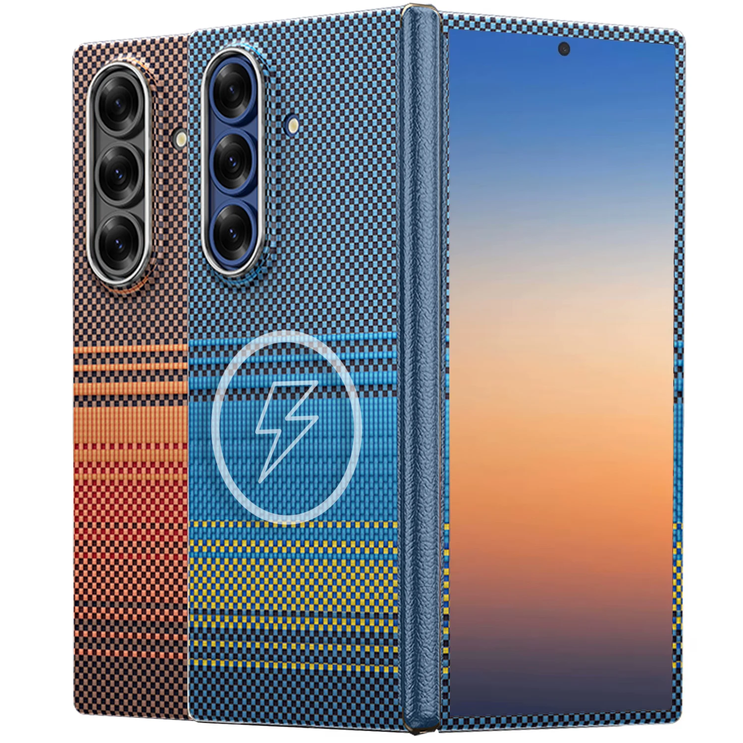 

Real Pure Carbon Fiber Cover For SAMSUNG Galaxy Z Fold 7 Case Aramid Fiber Ultra Thin CoverCentral hinge protection for Magsafe